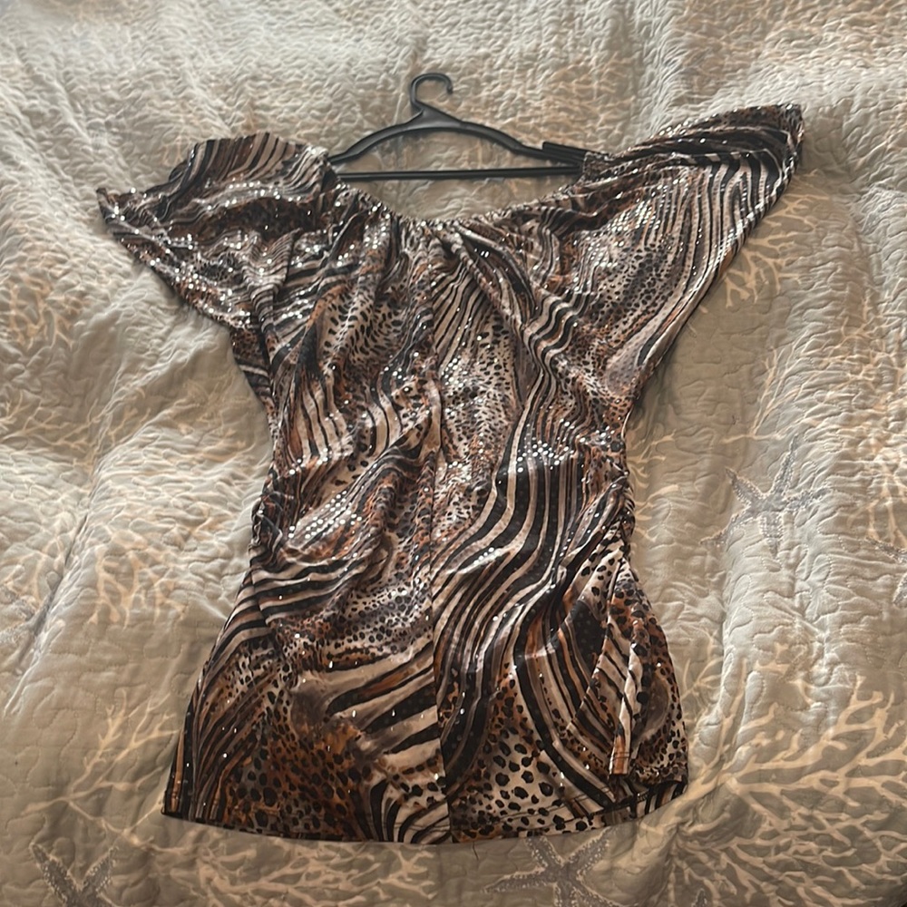 Animal print top, size Small.